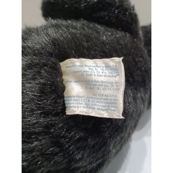 Vintage Build a Bear Black Teddy Bear Valentine's day gift Plush Stuffed 16" - Picture 9 of 10